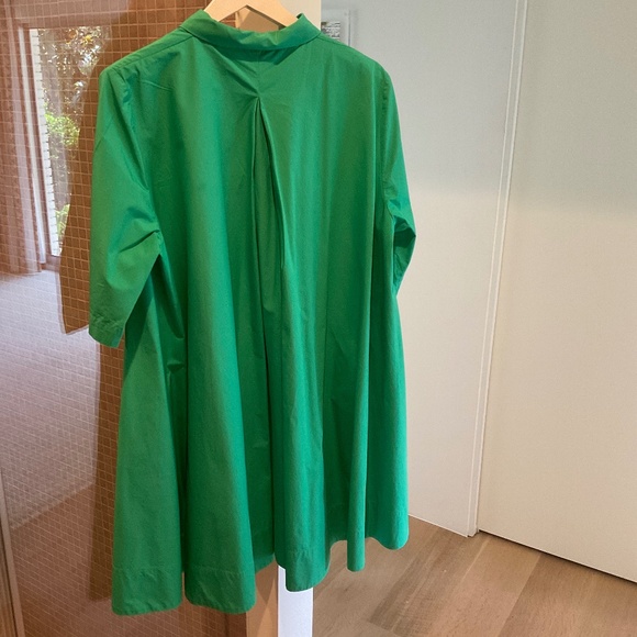 Cos a line short sleeve green shirt dress w pockets - Picture 2 of 6
